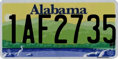 AL license plate 1AF2735