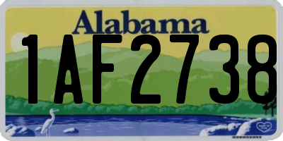 AL license plate 1AF2738