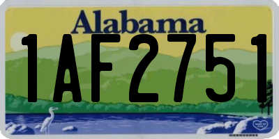 AL license plate 1AF2751