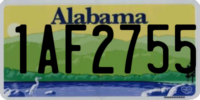 AL license plate 1AF2755