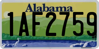 AL license plate 1AF2759