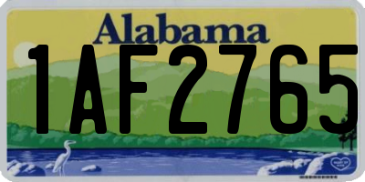 AL license plate 1AF2765