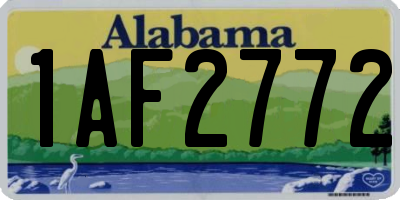 AL license plate 1AF2772