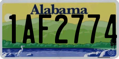 AL license plate 1AF2774