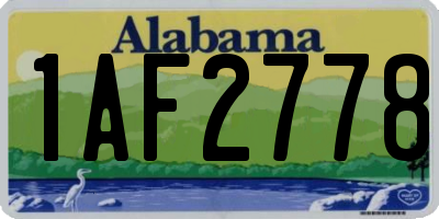 AL license plate 1AF2778