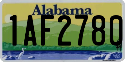 AL license plate 1AF2780