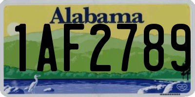 AL license plate 1AF2789