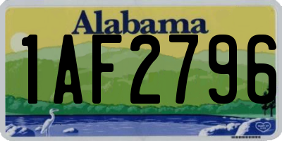 AL license plate 1AF2796