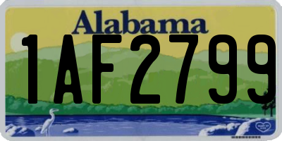 AL license plate 1AF2799
