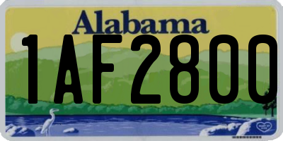AL license plate 1AF2800
