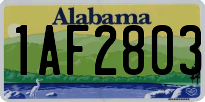 AL license plate 1AF2803