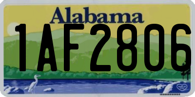AL license plate 1AF2806