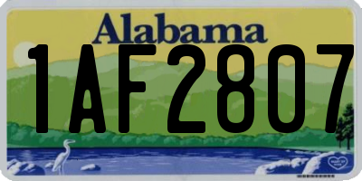 AL license plate 1AF2807