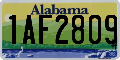 AL license plate 1AF2809