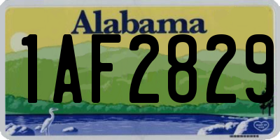 AL license plate 1AF2829