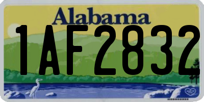 AL license plate 1AF2832