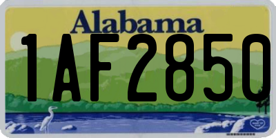 AL license plate 1AF2850