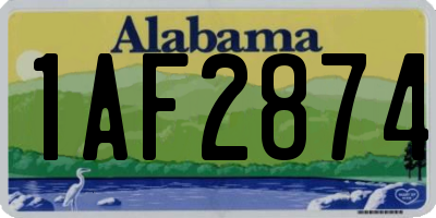AL license plate 1AF2874