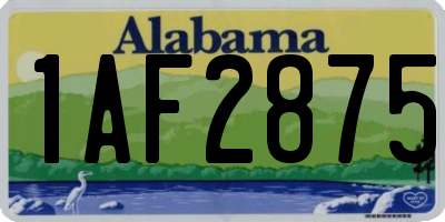 AL license plate 1AF2875