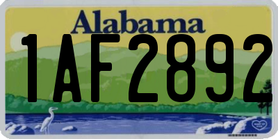 AL license plate 1AF2892