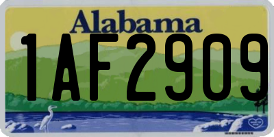 AL license plate 1AF2909