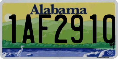 AL license plate 1AF2910