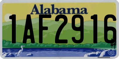 AL license plate 1AF2916
