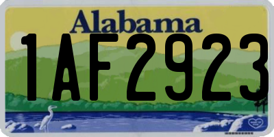 AL license plate 1AF2923