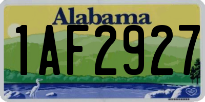 AL license plate 1AF2927