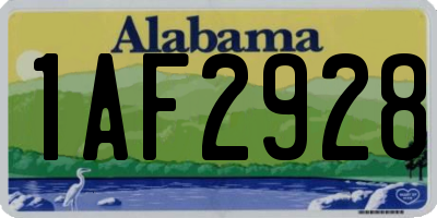 AL license plate 1AF2928
