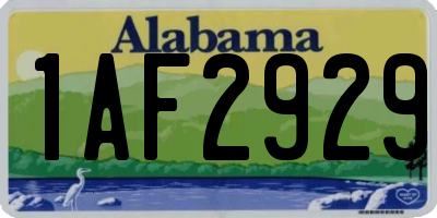 AL license plate 1AF2929