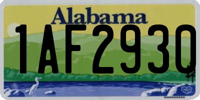 AL license plate 1AF2930