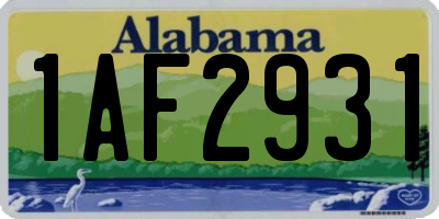 AL license plate 1AF2931