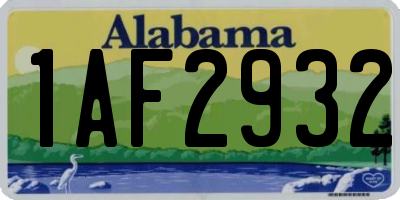 AL license plate 1AF2932