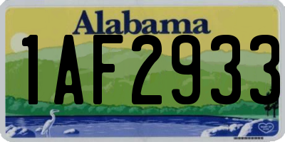 AL license plate 1AF2933