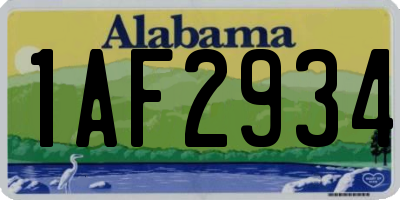 AL license plate 1AF2934