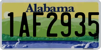 AL license plate 1AF2935