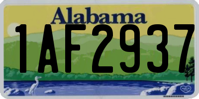 AL license plate 1AF2937