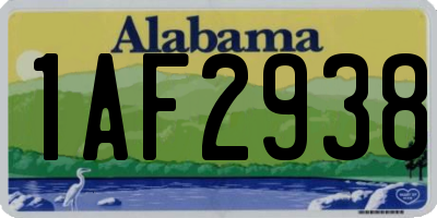 AL license plate 1AF2938