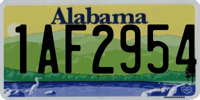 AL license plate 1AF2954