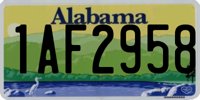 AL license plate 1AF2958