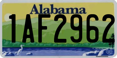 AL license plate 1AF2962