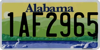 AL license plate 1AF2965