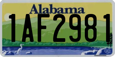 AL license plate 1AF2981