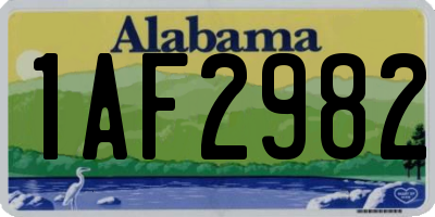 AL license plate 1AF2982