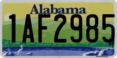 AL license plate 1AF2985
