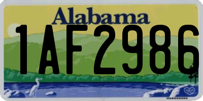 AL license plate 1AF2986
