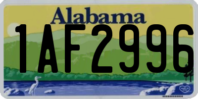 AL license plate 1AF2996