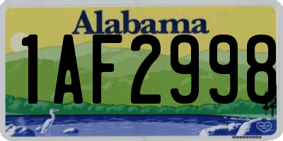 AL license plate 1AF2998