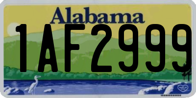 AL license plate 1AF2999
